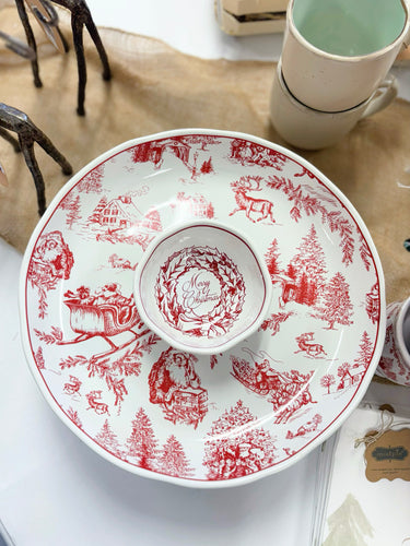 Toile Chip and Dip Bowl