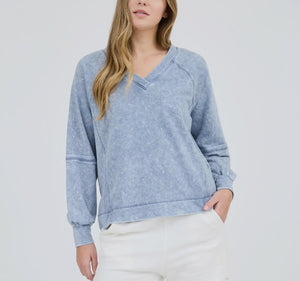 Denim Washed L/S Top