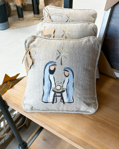 Mud Pie Nativity Mini Pillow