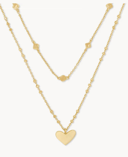 Ari Heart Multi Strand Necklace