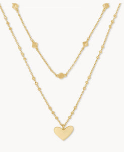 Ari Heart Multi Strand Necklace