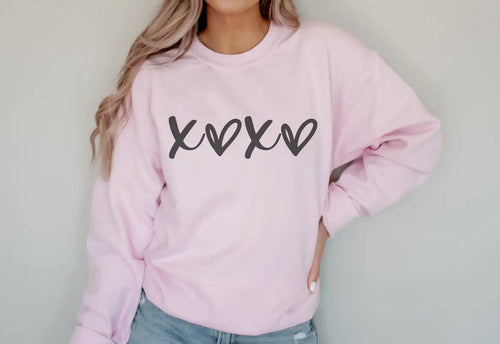 Xoxo Hearts Crew Neck Sweatshirt