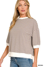 Load image into Gallery viewer, Z Striped 3/4 Sleeve Top