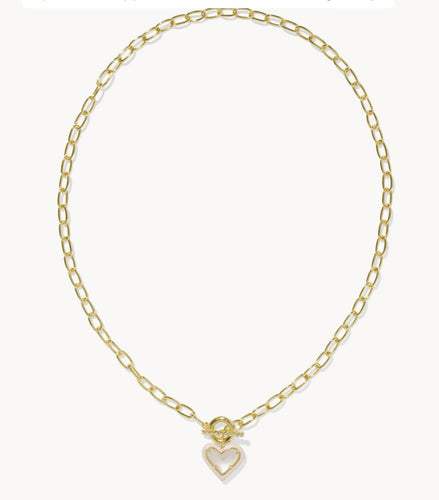 Ari Heart Enamel Framed Chain Necklace