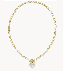 Ari Heart Enamel Framed Chain Necklace