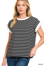 Load image into Gallery viewer, Z Cap Striped Sleeve Tee