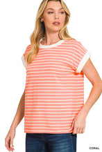 Load image into Gallery viewer, Z Cap Striped Sleeve Tee