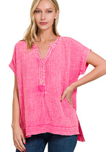 Load image into Gallery viewer, Z Gauze Henley Top