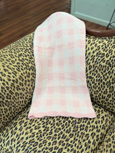 Mud Pie Gingham Chenille Blanket