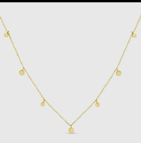 Gold Station Disk Necklace