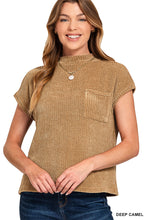Load image into Gallery viewer, Z Chenille Waffle Pocket S/S Sweater