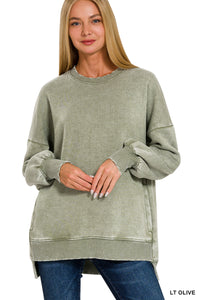 Z Acid Wash Fleece Pullover