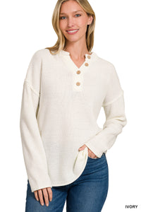 Z Henley Button L/S Tee