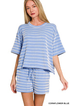 Load image into Gallery viewer, Z Rib Striped Tee &amp; Shorts Set