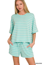 Load image into Gallery viewer, Z Rib Striped Tee &amp; Shorts Set