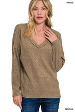 Load image into Gallery viewer, Z Ribbed V-Neck L/S Top