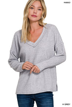 Load image into Gallery viewer, Z Ribbed V-Neck L/S Top