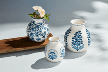 Load image into Gallery viewer, Blue Floral Bud Vases- Mud Pie
