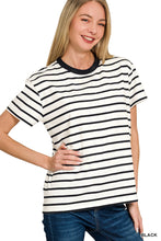 Load image into Gallery viewer, Z Striped Crew Neck Tee