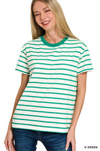 Load image into Gallery viewer, Z Striped Crew Neck Tee