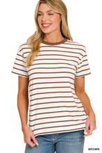 Load image into Gallery viewer, Z Striped Crew Neck Tee