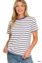 Load image into Gallery viewer, Z Striped Crew Neck Tee
