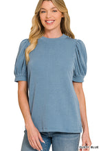 Load image into Gallery viewer, Z Rib Puff Sleeve Top