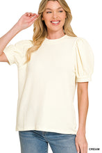 Load image into Gallery viewer, Z Rib Puff Sleeve Top