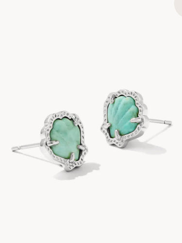 Brynne Shell Stud Ear RHOD Sea Green