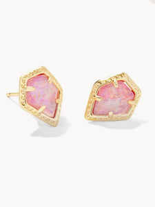Tessa Stud Ear Gold Rose Pink Opal