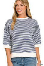 Load image into Gallery viewer, Z Striped 3/4 Sleeve Top