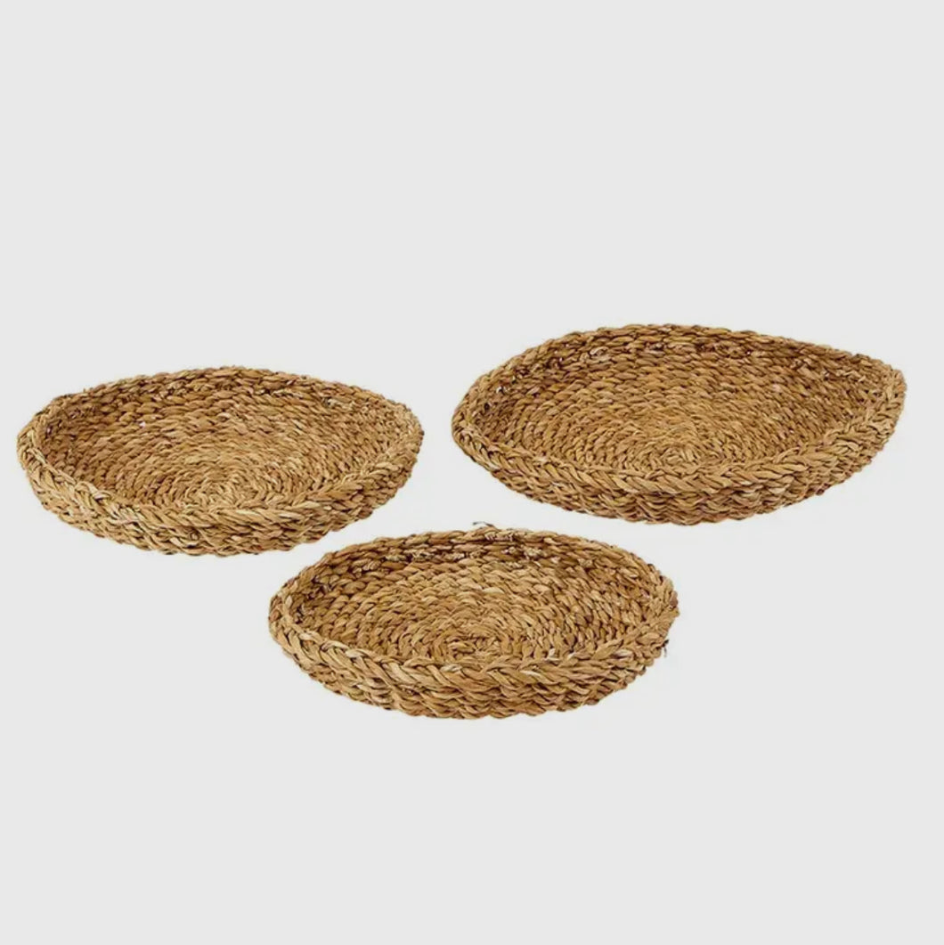 Sea Grass Round Tray Set/3