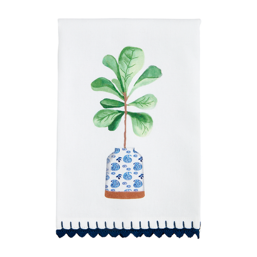 Blue Potted Plant Towels