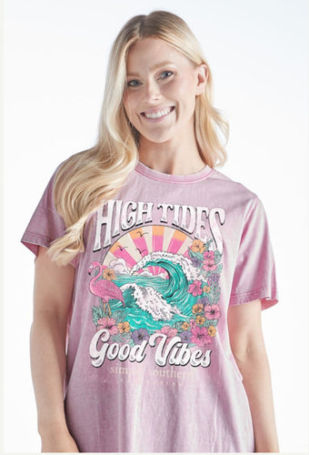 SS High Tides Acid Wash Tee