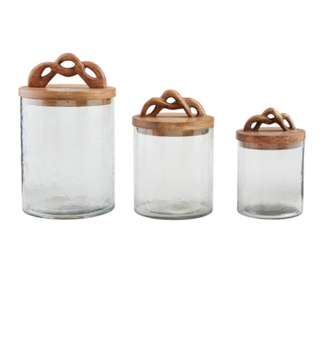Twisted Handle Glass Canister Set