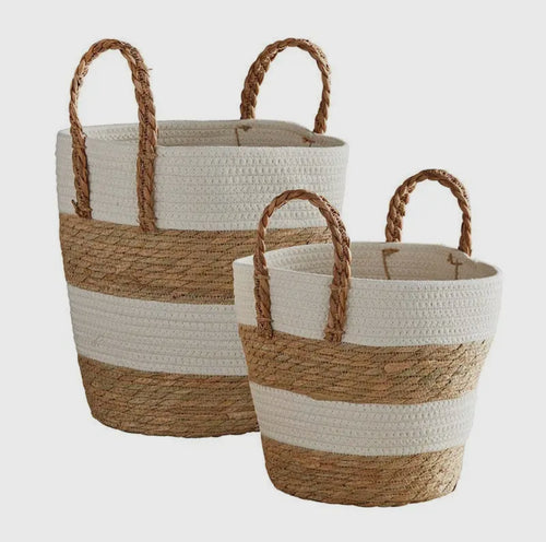 Cream Baskets Set of 2