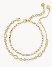Load image into Gallery viewer, Mini Elisa and Abbie Gold Set of 2 Delicate Chain Bracelets