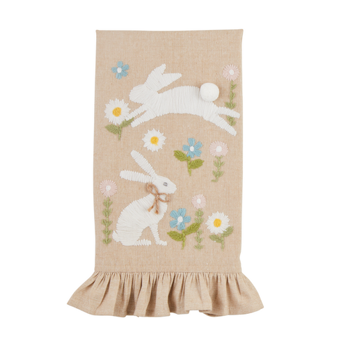 Bunny Embroidered Ruffle Towel