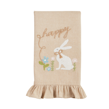Load image into Gallery viewer, Bunny Embroidered Ruffle Towel