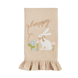 Bunny Embroidered Ruffle Towel