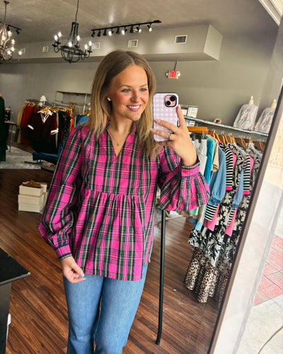 Mudpie Mitzy Plaid Top