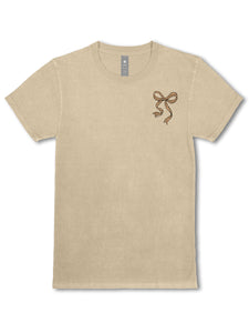 Simply Acid Wash Leo Bow Tee