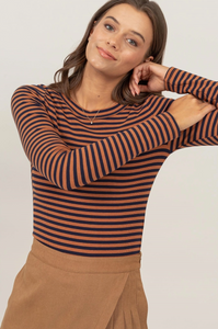 Courtney L/S Striped Top