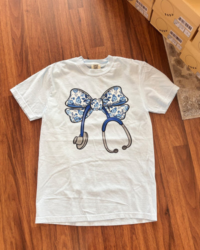 Floral Stethoscope Tee