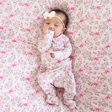 Load image into Gallery viewer, Bows in Bloom Ruffle Zipper Footie