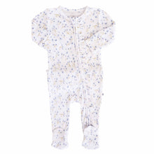 Load image into Gallery viewer, Blake's Blooms Bamboo Waffle Ruffle Zipper Footie