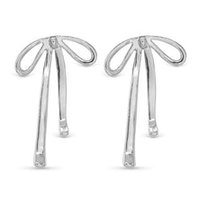 Load image into Gallery viewer, Delicate Long Bow Stud Earrings