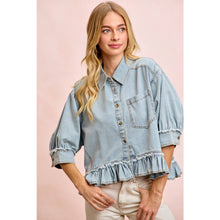 Load image into Gallery viewer, Kenzi Denim Button Up Shirt