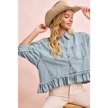 Load image into Gallery viewer, Kenzi Denim Button Up Shirt