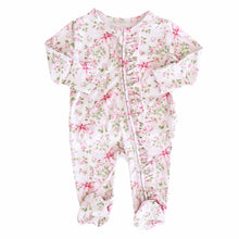 Load image into Gallery viewer, Bows in Bloom Ruffle Zipper Footie